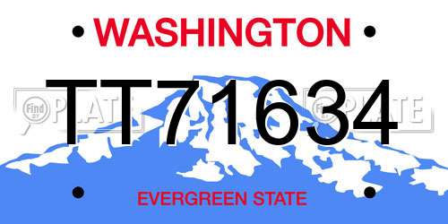 TT71634 Washington License Plate