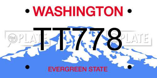 TT778 Washington License Plate