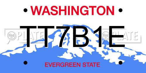 TT7B1E Washington License Plate