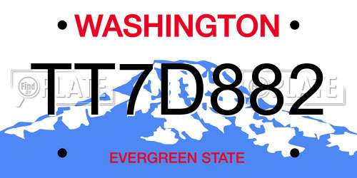 TT7D882 Washington License Plate