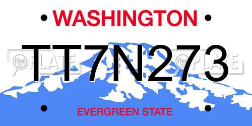 TT7N273 Washington License Plate