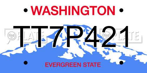 TT7P421 Washington License Plate