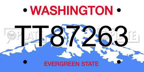 TT87263 Washington License Plate
