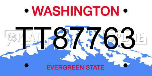 TT87763 Washington License Plate