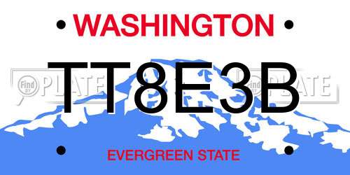 TT8E3B Washington License Plate