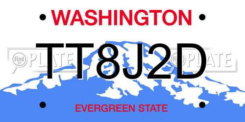 TT8J2D Washington License Plate