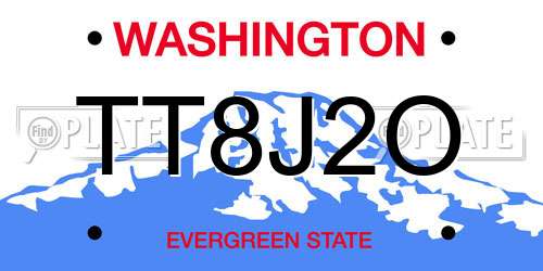 TT8J2O Washington License Plate
