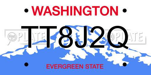 TT8J2Q Washington License Plate