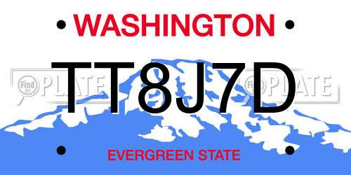 TT8J7D Washington License Plate