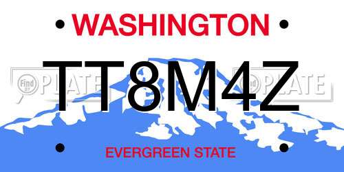 TT8M4Z Washington License Plate