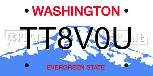 TT8V0U Washington License Plate