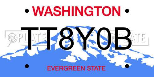 TT8Y0B Washington License Plate