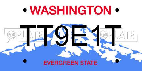 TT9E1T Washington License Plate