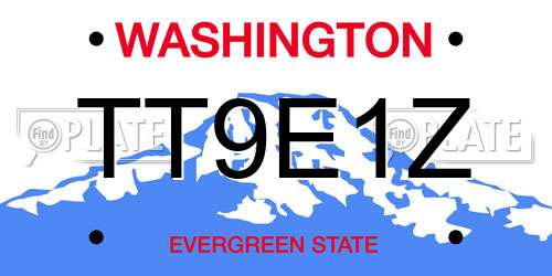 TT9E1Z Washington License Plate