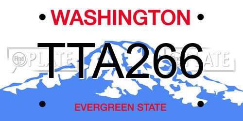 TTA266 Washington License Plate