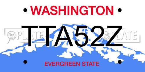 TTA52Z Washington License Plate