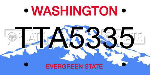 TTA5335 Washington License Plate