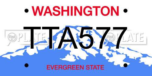TTA577 Washington License Plate