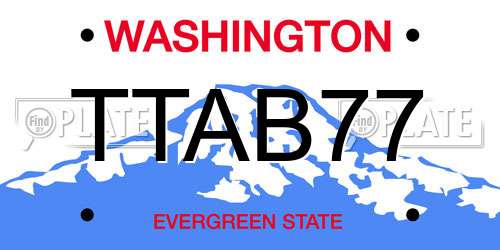 TTAB77 Washington License Plate