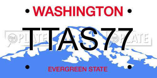 TTAS77 Washington License Plate