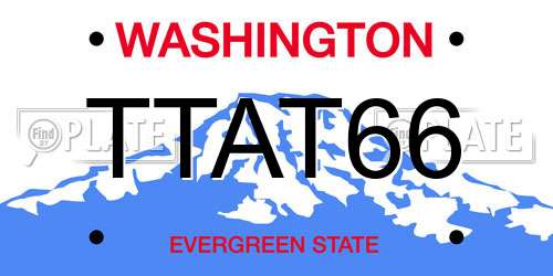 TTAT66 Washington License Plate