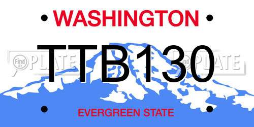 TTB130 Washington License Plate