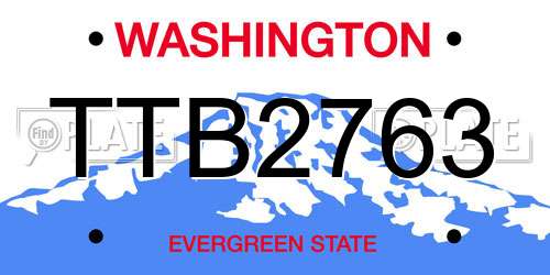 TTB2763 Washington License Plate