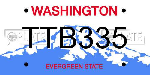 TTB335 Washington License Plate