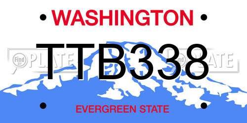TTB338 Washington License Plate