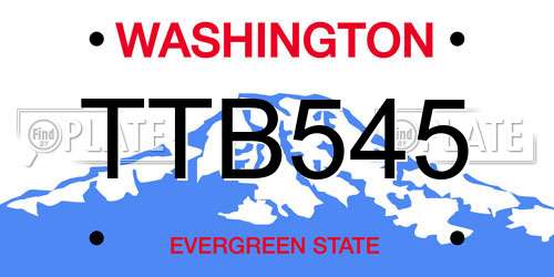 TTB545 Washington License Plate
