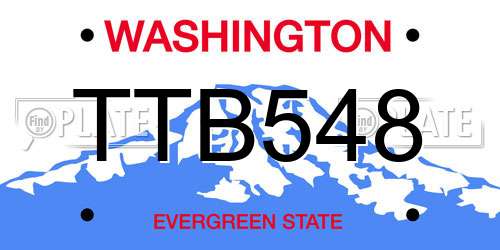 TTB548 Washington License Plate