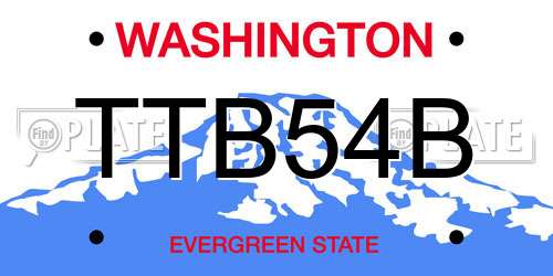 TTB54B Washington License Plate