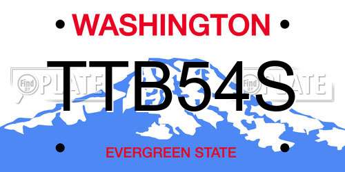TTB54S Washington License Plate