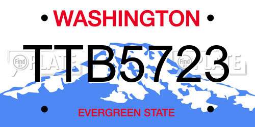 TTB5723 Washington License Plate