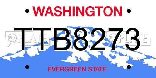 TTB8273 Washington License Plate