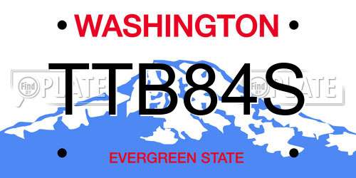TTB84S Washington License Plate
