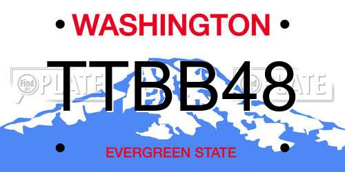 TTBB48 Washington License Plate