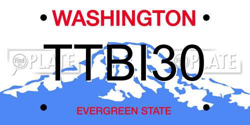 TTBI30 Washington License Plate