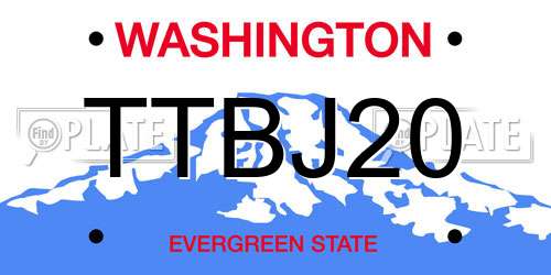 TTBJ20 Washington License Plate