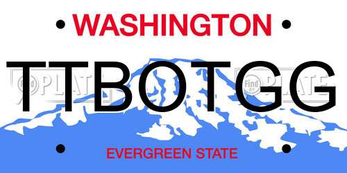 TTBOTGG Washington License Plate