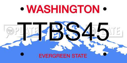 TTBS45 Washington License Plate