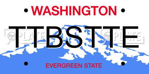 TTBSTTE Washington License Plate