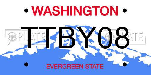 TTBY08 Washington License Plate