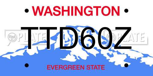 TTD60Z Washington License Plate