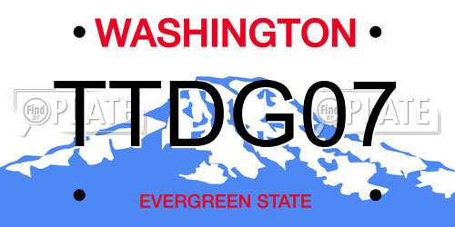 TTDG07 Washington License Plate