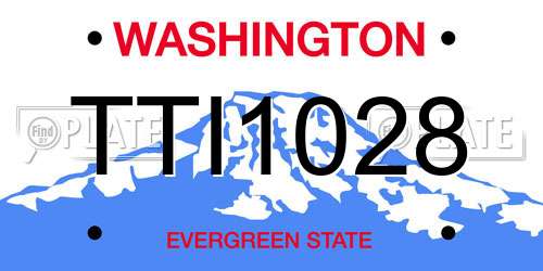 TTI1028 Washington License Plate