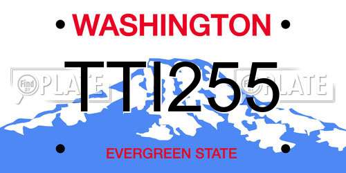 TTI255 Washington License Plate