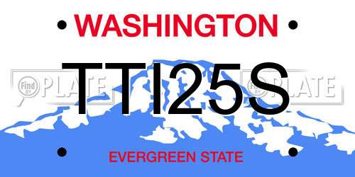 TTI25S Washington License Plate