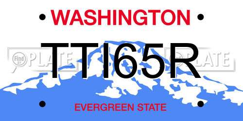 TTI65R Washington License Plate