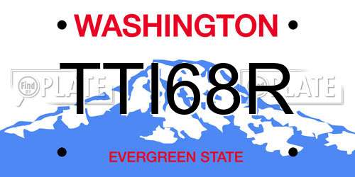 TTI68R Washington License Plate